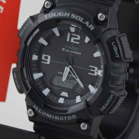 Casio Men's Solar Sport Combination Black and Gray Watch