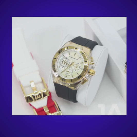 Technomarine Hombre Cruise California Men's Watch w/ Metal, & Oyster Dial Tres Correas