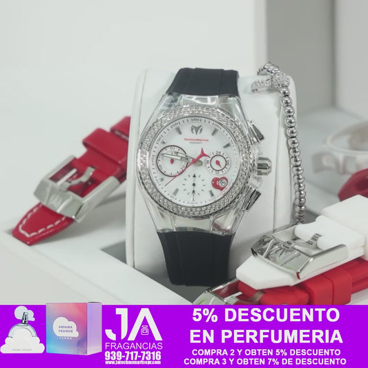 Technomarine Women's Cruise Valentine Quartz Chronograph White Dial Watch Cuatro Correas