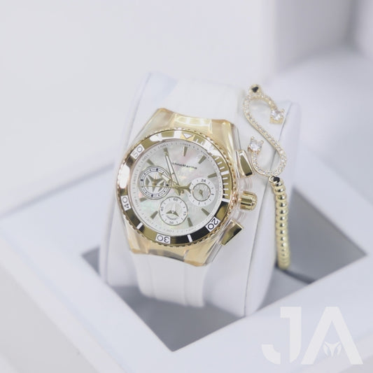 Technomarine Cruise Lady 40mm Stainless Steel Gold White Dial Quartz