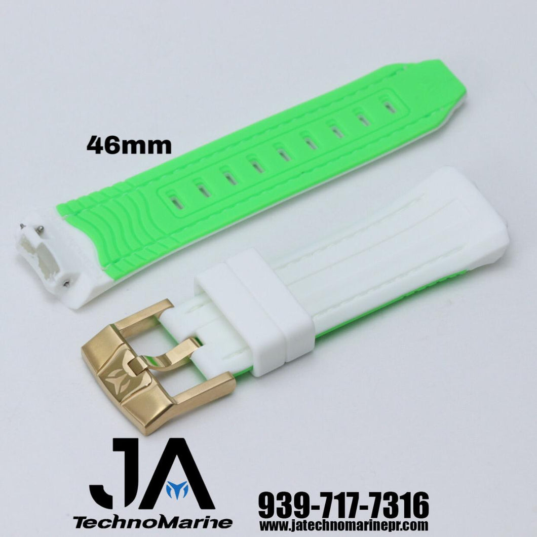 Correas Hombre Blanco y Verde 44-45-46