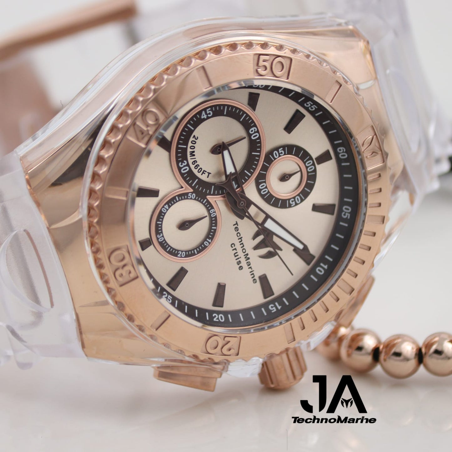 Technomarine Cruise Correa Clear Star 45mm Watch With Rose Gold Dial