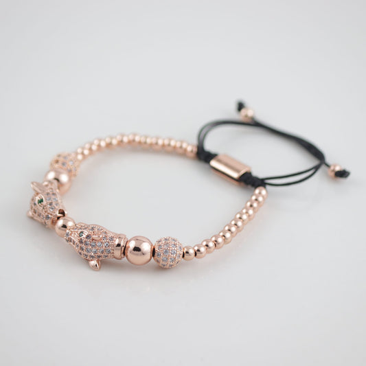 Panther and rose gold Men's Bracelet