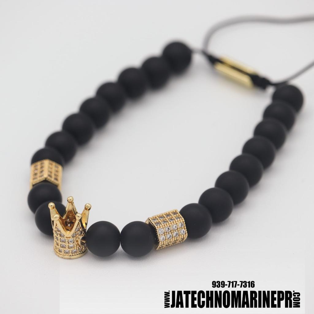 Black and Gold Adjustable Men's Bracelet