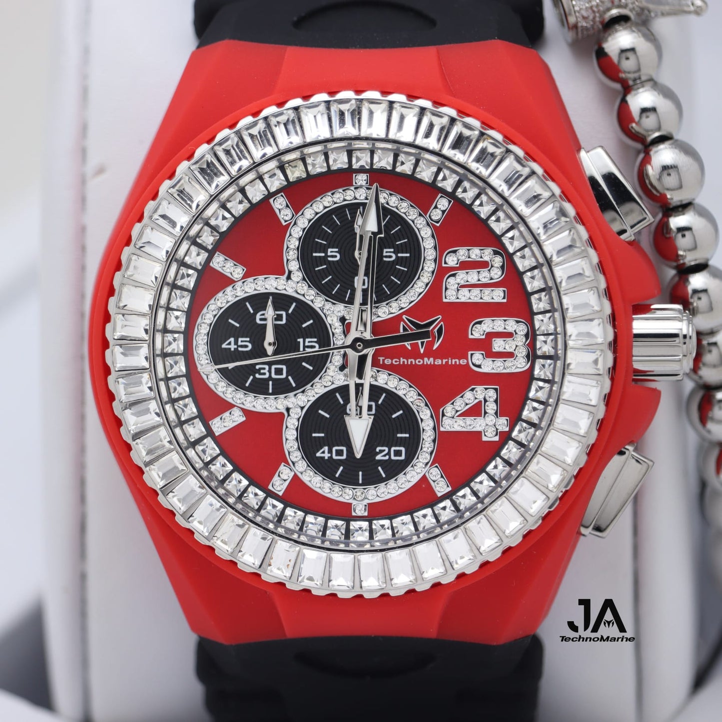 TECHNOMARINE Cruise Chronograph Quartz Crystal Red Dial Men's Watch 46mm 