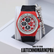 Cargar imagen en el visor de la galería, Technomarine Cruise Chronograph Quartz Crystal Red Dial Men&#39;s Watch 46 mm
