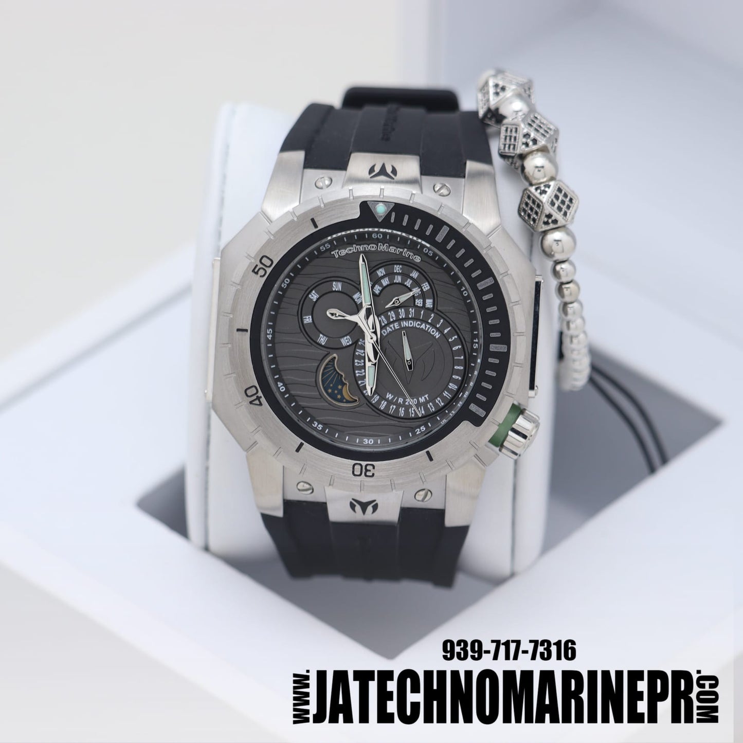 Technomarine Men's Manta Quartz Silver Dial Watch 48mm