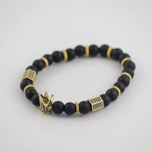 Load image into Gallery viewer, Black and Gold Men&#39;s Bracelet

