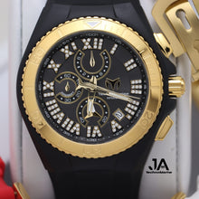 Load image into Gallery viewer, TECHNOMARINE Cruise Star Gold With Black Dial, Three Straps, Black, White, Red
