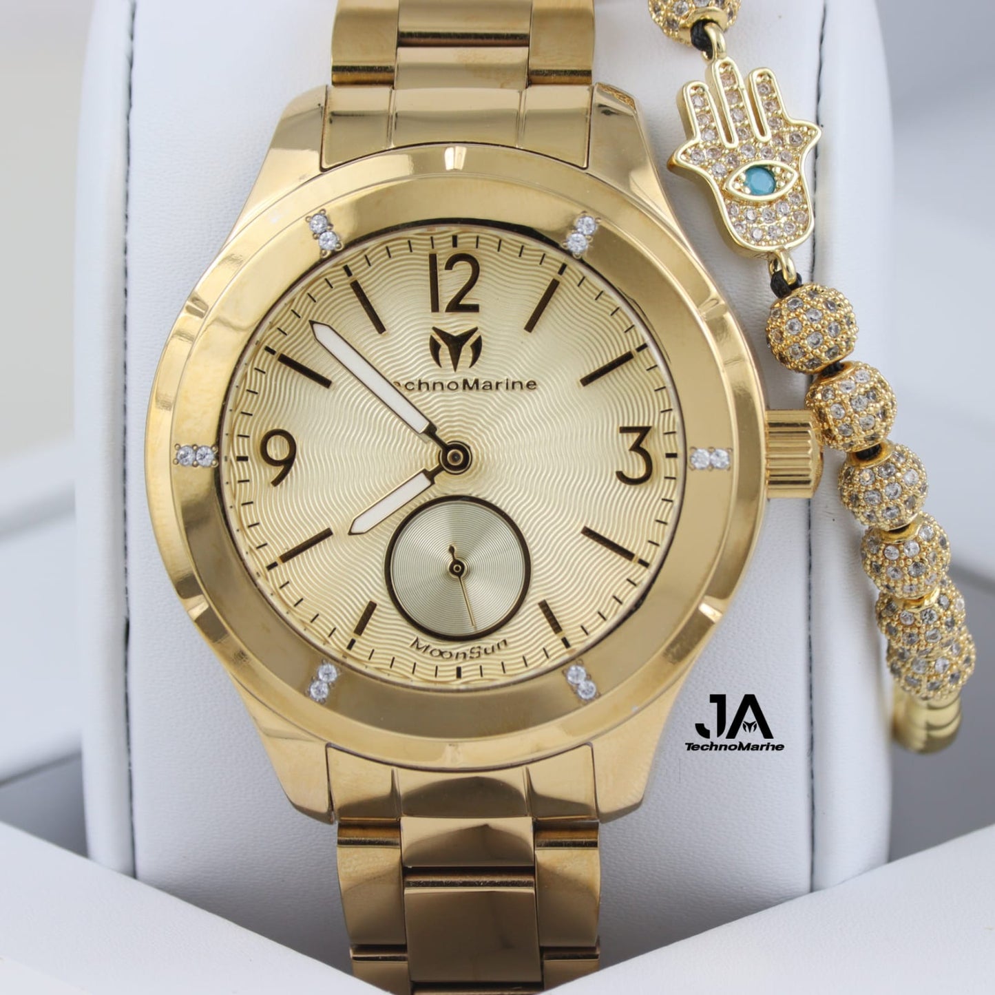 TECHNOMARINE MoonSun Quartz Gold Dial  Watch custom