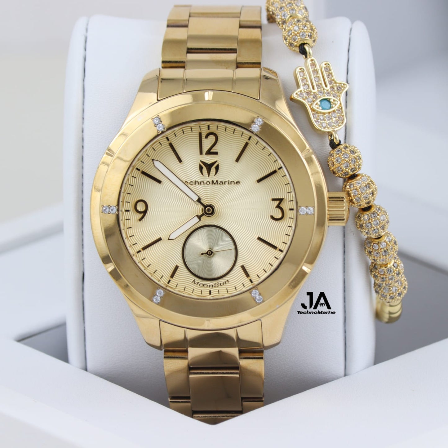 TECHNOMARINE MoonSun Quartz Gold Dial  Watch custom