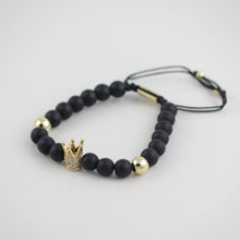 Cargar imagen en el visor de la galería, Pulsera Para Hombres Ajustable Color Oro y Negra
