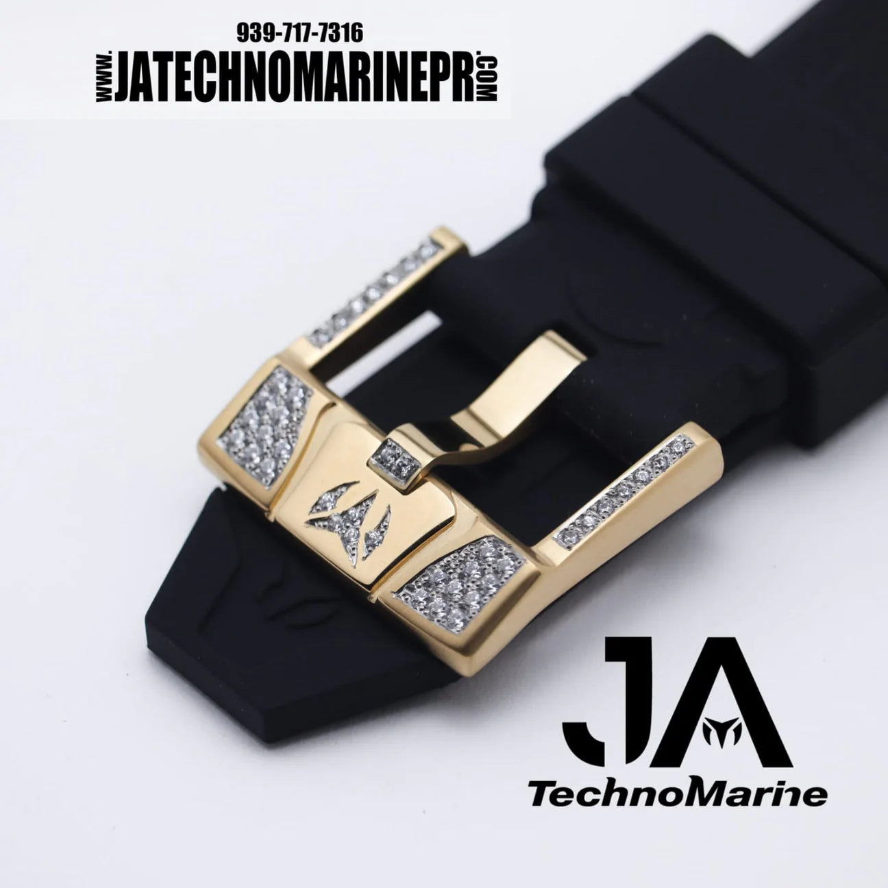 Technomarine Custom Cruise Star gold with black dial, Two Straps Two custom buckle