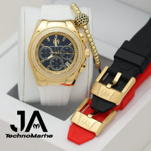 Load image into Gallery viewer, TechnoMarine Pave 40mm Para (Mujer ) Gold tornasol Tres Correas Una Pulsera Gratis
