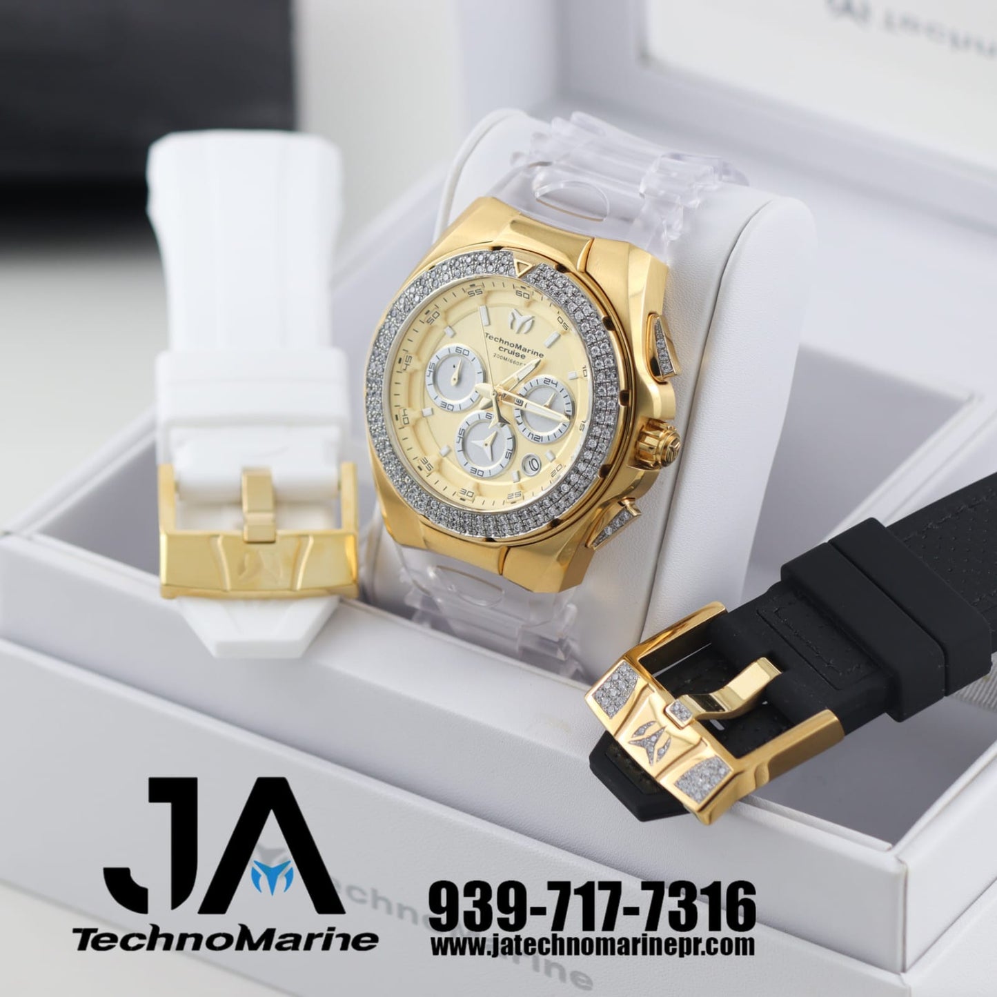 Technomarine Custom Cruise  Men's Quartz Watch - 45mm Modelo 127 Gold and Silver