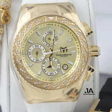 Cargar imagen en el visor de la galería, Technomarine Gold &amp; Gold Diamond 46mm Dos Correas

