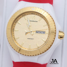 Cargar imagen en el visor de la galería, TechnoMarine Cruise Monogram 40MM Gold Tres Correas Rosa, Blanca Y Negra
