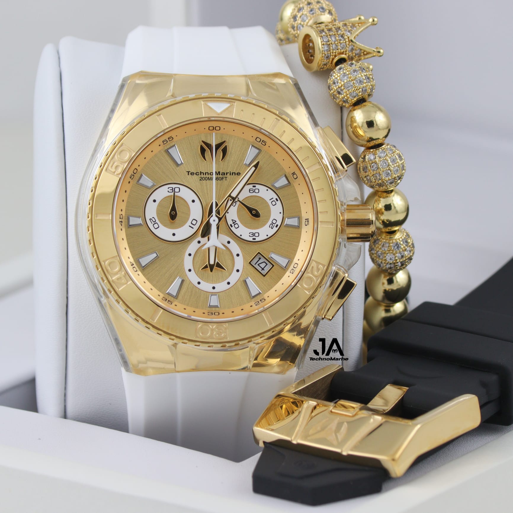 Technomarine Suizo Men's Gold and Gold 46mm Dos Correas – J & A Technomarine  y Accesorios