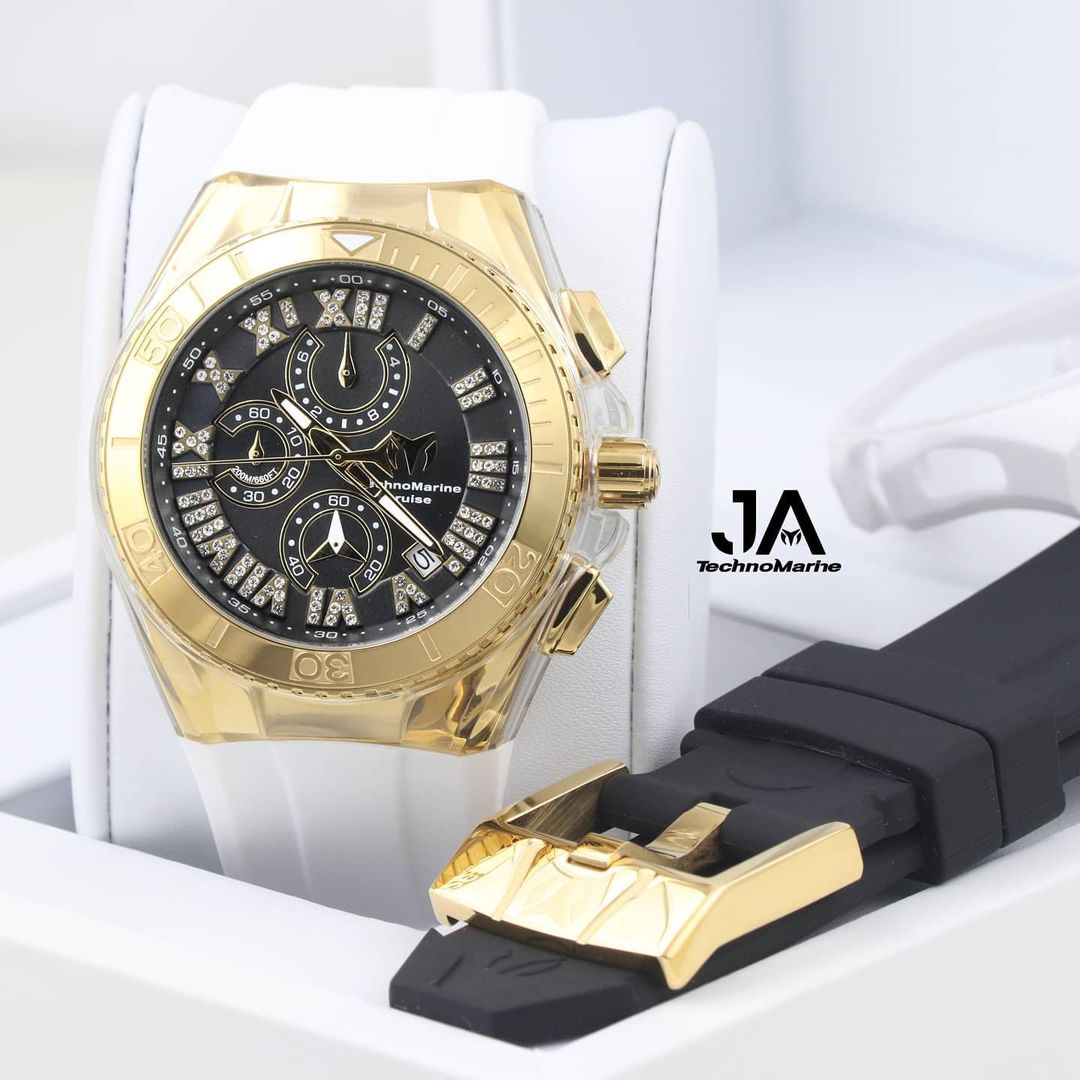 Technomarine Cruise Star Gold With Black Dial, Special Order Two Straps