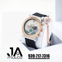 Cargar imagen en el visor de la galería, MULCO MW3  LA FLEUR LOTUSLOTUS NEGRA CORREA DE SILICONA RELOJES DE MUJER
