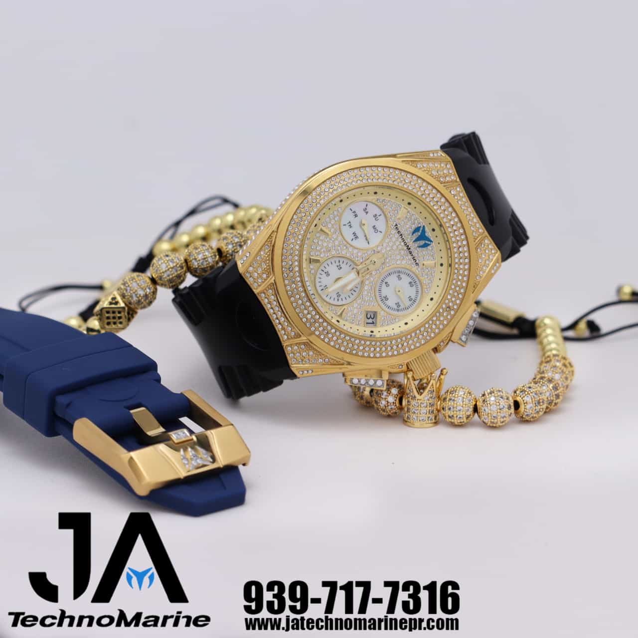 Technomarine Pave Cruise Swiss Machine- Gold Color