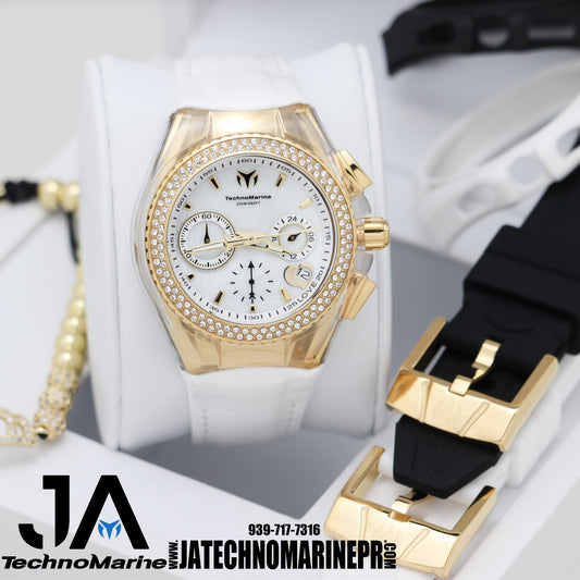 𝐓𝐄𝐂𝐇𝐍𝐎𝐌𝐀𝐑𝐈𝐍𝐄 Valentine Gold PVD Women's Watch 40.mm