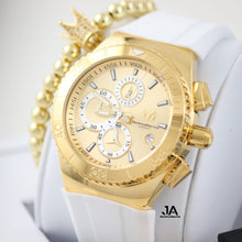 Cargar imagen en el visor de la galería, Technomarine Hombre Gold and Gold 46mm Dos Correas

