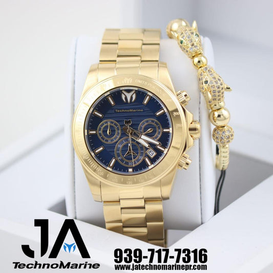Technomarine Manta Ray Chronograph Quartz Gold Dial 42mm