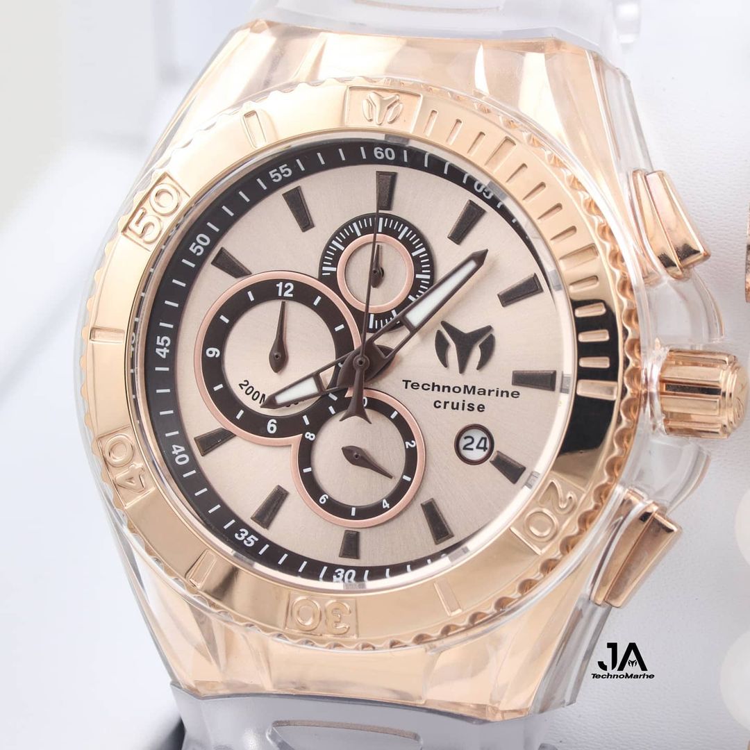 Technomarine Cruise Correa Clear Star 45mm Watch With Rose Gold Dial