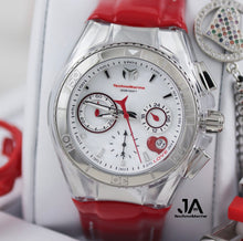 Cargar imagen en el visor de la galería, 𝐓𝐄𝐂𝐇𝐍𝐎𝐌𝐀𝐑𝐈𝐍𝐄 Valentine Chronograph White Dial women Watch 40mm
