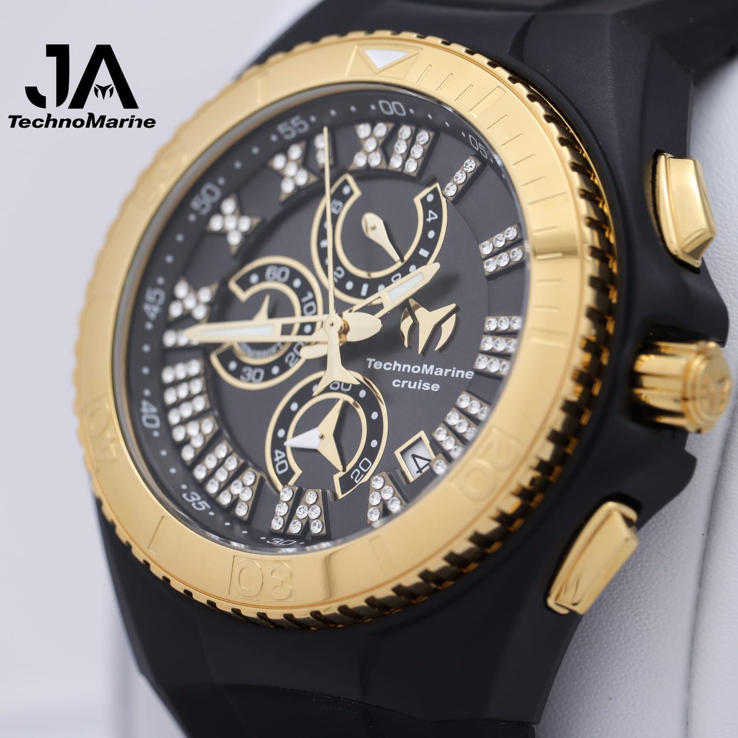Technomarine Cruise Star Gold 45mm With Black Strap + Custom Buckle