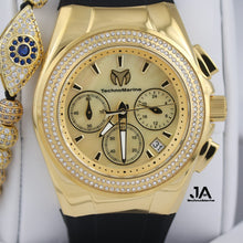 Load image into Gallery viewer, 2021 TechnoMarine Pave 40mm Women&#39;s Gold &amp; Gold 
