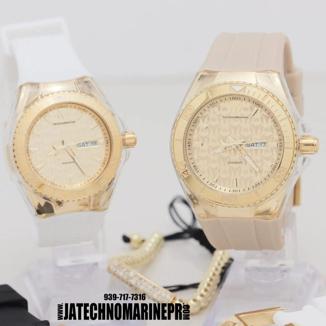 2 x 1 Set Technomarine Cruise Monogram 46mm Hombre y Cruise monogram 40mm Mujer Dos Pulsera