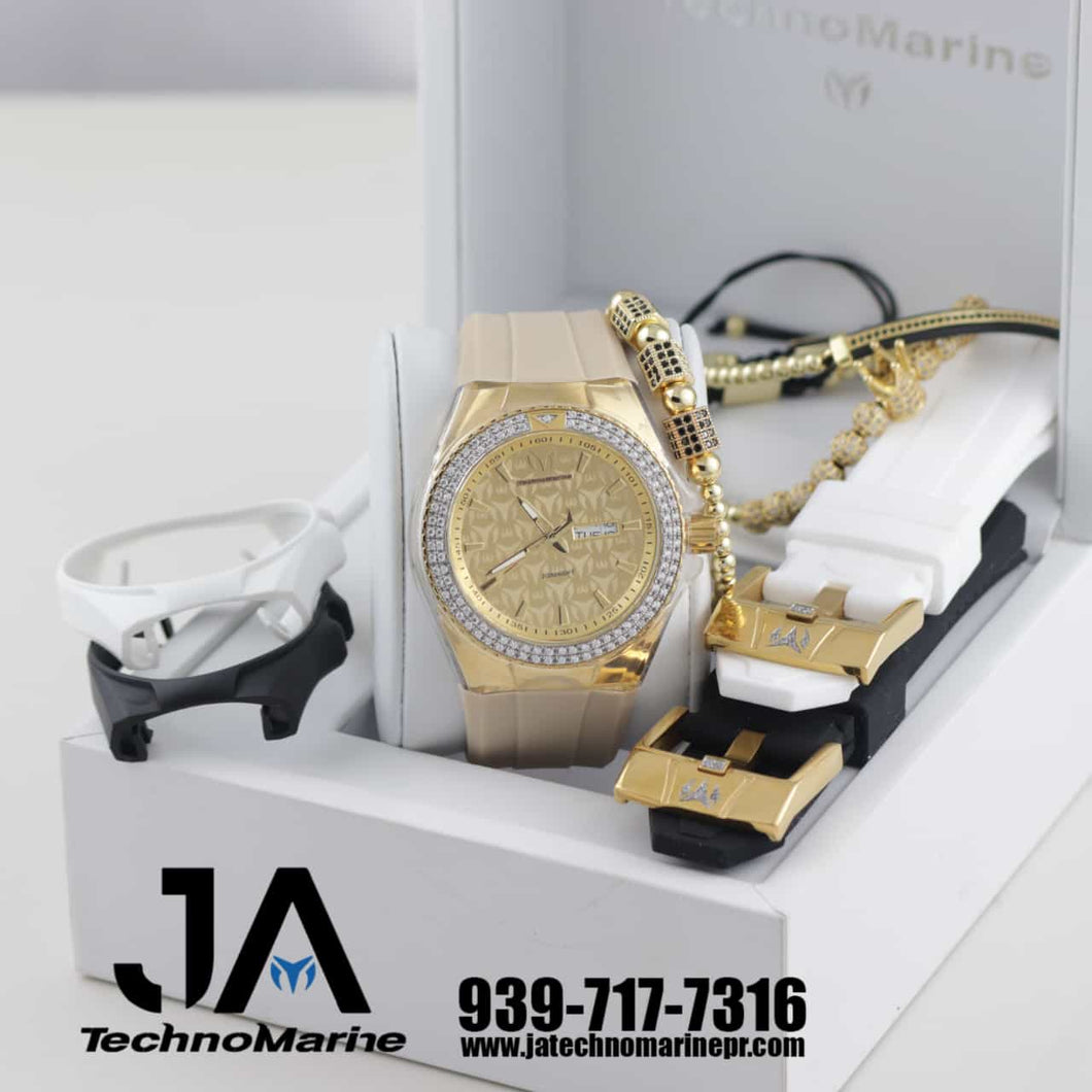 TECHNOMARINE Custom Cruise Monogram Quartz Gold Dial Men's Watch 46 mm