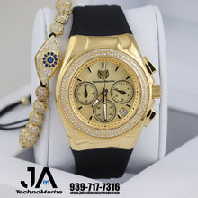 Load image into Gallery viewer, 2021 TechnoMarine Pave 40mm Women&#39;s Gold &amp; Gold 
