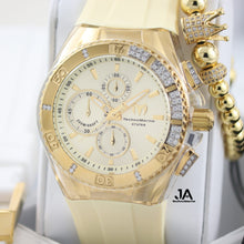 Cargar imagen en el visor de la galería, Technomarine Custom Cruise Star Chronograph Quartz Gold Dial Men&#39;s Watch ( Modelo ( 51 )
