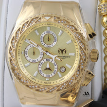 Cargar imagen en el visor de la galería, Technomarine Gold &amp; Gold Diamond 46mm Dos Correas
