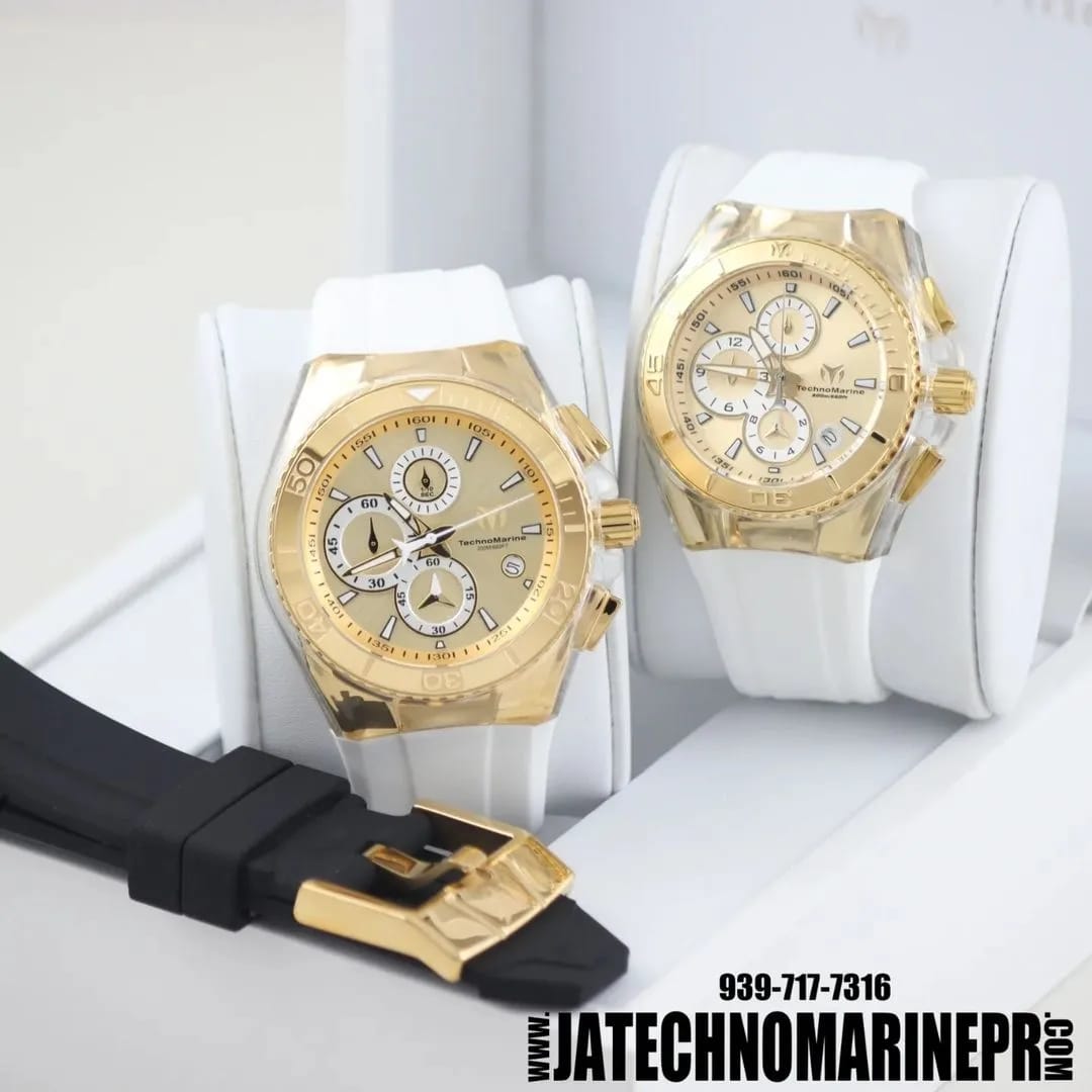 Set Dos Technomarine  Gold and Gold 46 mm y 40 mm