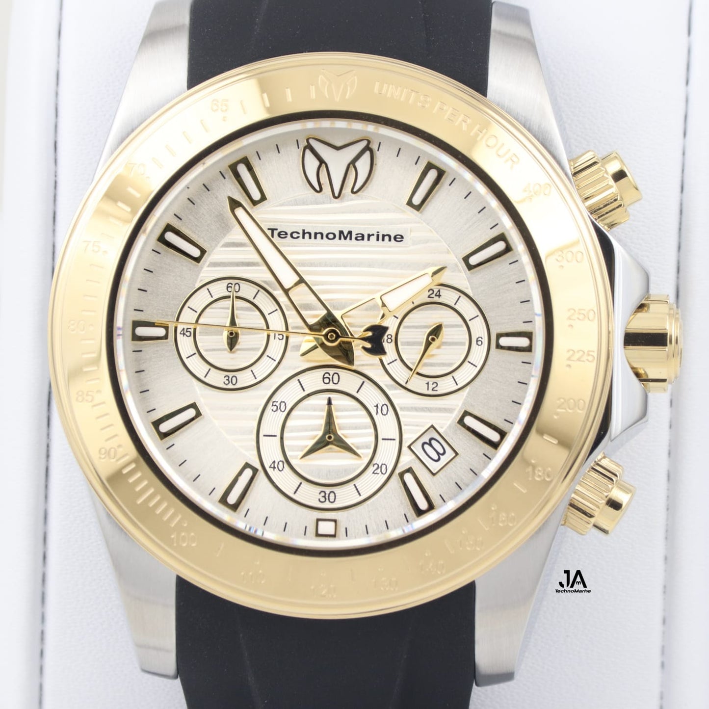 Technomarine Manta Ray New 38mm Silicone Strap And Sapphire Crystal Gold And Silver 